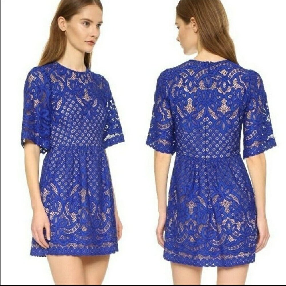 BCBG Maxazria Blue Lace Dress